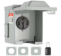 RV POWER OUTLET BOX 50 AMP 125V 250V NEMA 14-50R WEATHERPROOF OUTDOOR CAMPER EV