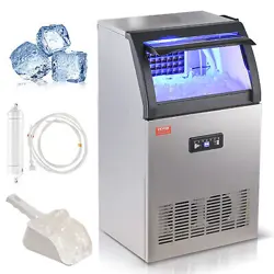 VEVOR 130LBS/24H COMMERCIAL ICE MAKER UNDERCOUNTER ICE CUBE MACHINE 33LB STORAGE