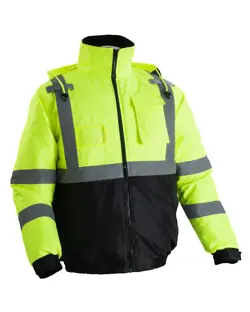 HIGH VISIBILITY REFLECTIVE WORK SAFETY JACKET WATERPROOF WINTER RAIN COAT