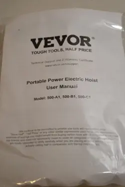 OEM VEVOR USER MANUAL & 2 REMOTES W/BATTERIES FOR PORTABLE POWER ELECTRIC HOIST