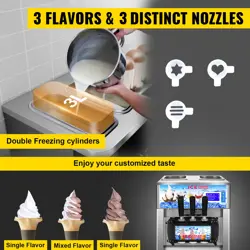 VEVOR 18L/H 1200W COMMERCIAL ICE CREAM MACHINE COUNTERTOP SOFT SERVE MAKERS