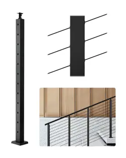 VEVOR CABLE RAILING POST 42X1X2 INCH WITH 30° ANGLED HOLES 1PC