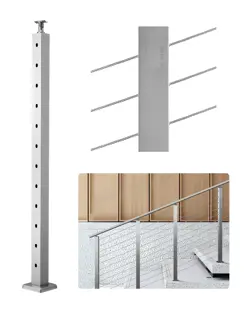 VEVOR CABLE RAILING POST 42X2X2 INCH WITH 30° ANGLED HOLES 1PC