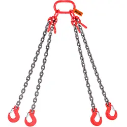 VEVOR 5/16'' X 5' CHAIN SLING 4 LEGS G80 11000LBS LIFTING CHAIN WITH GRAB HOOK #