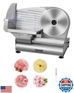 VEVOR MEAT SLICER, 180W ELECTRIC DELI FOOD SLICER, 7.5 INCH MEAT CUTTER WITH 
