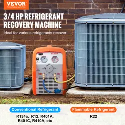 VEVOR 3/4HP REFRIGERANT RECOVERY MACHINE FOR VAPOR LIQUID REFRIGERANT 120V 60HZ