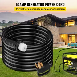 VEVOR 30FT 50 AMP GENERATOR EXTENSION CORD STW 6/3 + 8/1 GENERATOR CORD 125V 250