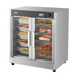 VEVOR HOT BOX FOOD WARMER 5-TIER CONCESSION WARMING CABINET WATER TRAY FOR PIZZA