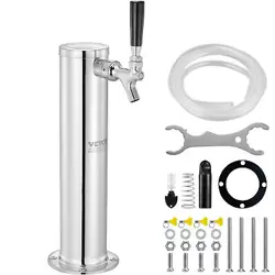 VEVOR SINGLE FAUCET DRAFT BEER TOWER DISPENSER STAINLESS STEEL KEG BEER TOWER