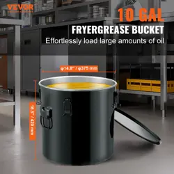 VEVOR FRYER GREASE BUCKET, 10 GAL OIL DISPOSAL CADDY STAINLESS STEEL FRYER OIL B