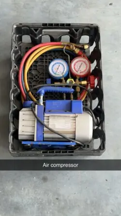 3CFM HVAC AUTO AC VACUUM PUMP WITH MANIFOLD GAUGE SET & ACCESSORIES