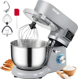 VEVOR STAND MIXER, 660W ELECTRIC DOUGH MIXER WITH 6 SPEEDS LCD SCREEN TIMING, T