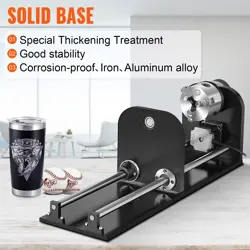 VEVOR ROTATIONAL ROTARY AXIS FOR 60/100/130W CO2 LASER ENGRAVER WITH 3-JAW CHUCK