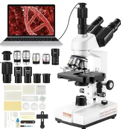 VEVOR TRINOCULAR COMPOUND MICROSCOPE, 40X-5000X MAGNIFICATION