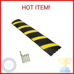 VEVOR 6 FT/72'' RUBBER SPEED HUMP, 2 CHANNEL, 22000 LBS LOAD CAPACITY HEAVY DUTY