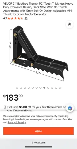 EXCAVATOR CLAW 21″L