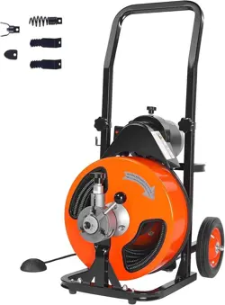 VEVOR 100 FT X 1/2 INCH DRAIN CLEANER MACHINE, SEWER SNAKE AUGER