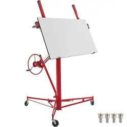 VEVOR 11FT 150LB HEAVY DUTY DRYWALL LIFT SHEETROCK HOIST HOLDER ROLLING WHEELS,
