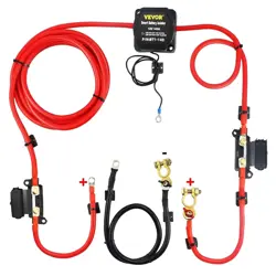 VEVOR SPLIT CHARGE RELAY KIT; 6MTR 12V; AUTOMATIC DUAL BATTERY ISOLATOR KIT