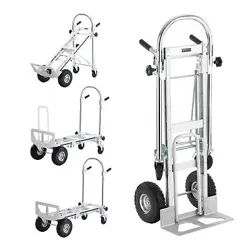 VEVOR ALUMINUM HAND TRUCK 4 IN 1 FOLDING DOLLY CART 1000LBS CAPACITY HEAVY DUTY,