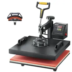 VEVOR 2 IN 1 HEAT PRESS MACHINE FOR T SHIRTS AND HATS, 15X15 INCH PROFESSIONAL