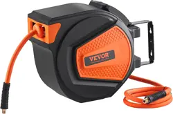 US VEVOR RETRACTABLE AIR HOSE REEL, 3/8 IN X 50 FT HYBRID AIR HOSE MAX 300PS#2K