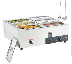 VEVOR 6-PAN COMMERCIAL FOOD WARMER, 6 X 8QT ELECTRIC STEAM TABLE
