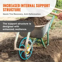 (2-PACK) VEVOR 10-INCH SOLID RUBBER TIRES AND WHEELS, 10 INCHES, BLACK 