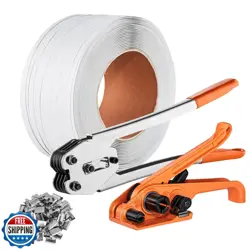 VEVOR BANDING STRAPPING KIT WITH STRAPPING TENSIONER TOOL, BANDING SEALER TOO