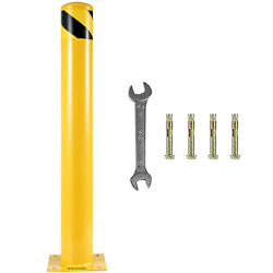 VEVOR SAFETY BOLLARD, 36 INCH HEIGHT BOLLARD POST, 5.5 INCH DIAMETER STEEL PIPE 