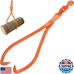 VEVOR LOG SKIDDING TONGS, 32 INCH 2 CLAW LOG LIFTING TONGS, HEAVY DUTY ROTATI