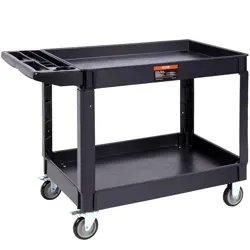 VEVOR UTILITY SERVICE CART, PLASTIC ROLLING UTILITY CART WITH 360° SWIVEL WHEELS