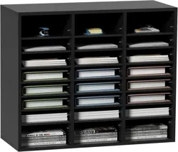 VEVOR LITERATURE ORGANIZERS, 24 COMPARTMENTS OFFICE MAILBOX WITH ADJUSTABLE SHEL