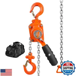 VEVOR MANUAL LEVER CHAIN HOIST, 1/4 TON 550 LBS CAPACITY 10 FT COME ALONG, G8