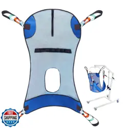 VEVOR FULL BODY PATIENT LIFT SLING WITH COMMODE OPENING, PATIENT LIFT MEDICAL