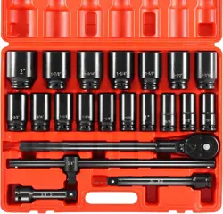US VEVOR IMPACT SOCKET SET 3/4 INCHES 22 PIECE DEEP IMPACT SOCKETS, 6-POINT SOCK