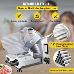 VEVOR 240W COMMERCIAL MEAT SLICER, ELECTRIC DELI FOOD SLICER, CARBON STEEL BLADE