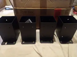SPACEEUP 4 PK 4X4 POST BASE BRACKETS HEAVY DUTY WOOD POST  ANCHOR VEVOR LIKE 
