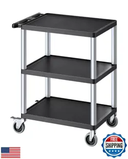 VEVOR UTILITY CART, 300 LBS LOAD CAPACITY, 27.6 X 18.1-INCH SERVICE CART, THR