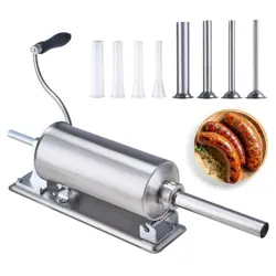 VEVOR MANUAL SAUSAGE STUFFER, 2.5 L / 6 LBS HORIZONTAL SAUSAGE MACHINE WITH 8