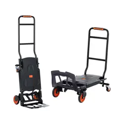 VEVOR ALUMINUM FOLDING HAND TRUCK, 2 IN 1 DESIGN 300 LBS CAPACITY, HEAVY DUTY IN