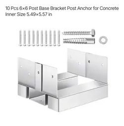 VEVOR 6X6 CONCRETE DECK POST ANCHOR BASE ADJUSTABLE METAL POST BRACKET