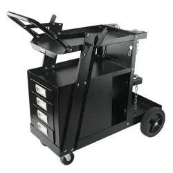 VEVOR WELDING CART, 2-TIER 4 DRAWERS WELDER CART WITH 265 LBS WEIGHT CAPACITY, 3