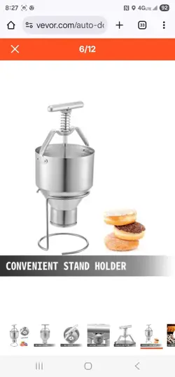 VEVOR DONUT DEPOSITOR 5L CAPACITY DONUT DROPPER HOPPER FOOD-GRADE ALUMINUM