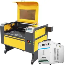 VEVOR CO2 60W LASER ENGRAVER CUTTER ENGRAVING MACHINE W/ CW5000 WATER CHILLER