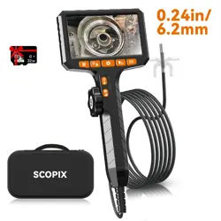 SCOPIX 2-WAY ARTICULATING BORESCOPE CAMERA WITH LIGHT 1080P HD ENDOSCOPE 8X ZOOM