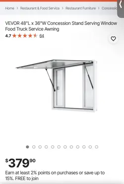 VEVOR 36X48IN CONCESSION