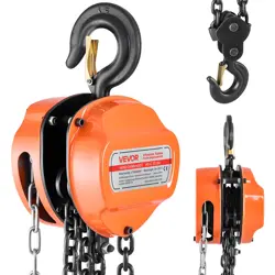 VEVOR HAND CHAIN HOIST 6600 LBS CAPACITY 10 FT MANUAL CHAIN BLOCK WITH G80 CHAIN