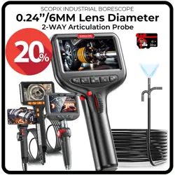 2025 INDUSTRIAL ENDOSCOPE HD SNAKE CAMERA 6MM DUAL-ROTATION BORESCOPE W/LIGHT