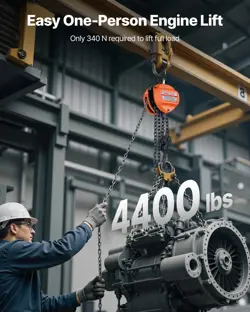 VEVOR HAND CHAIN HOIST 4400 LBS CAPACITY 20 FT MANUAL CHAIN BLOCK WITH G80 CHAIN